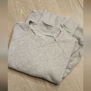lululemon athletica Light Gray Textured Crewneck Sweatshirt